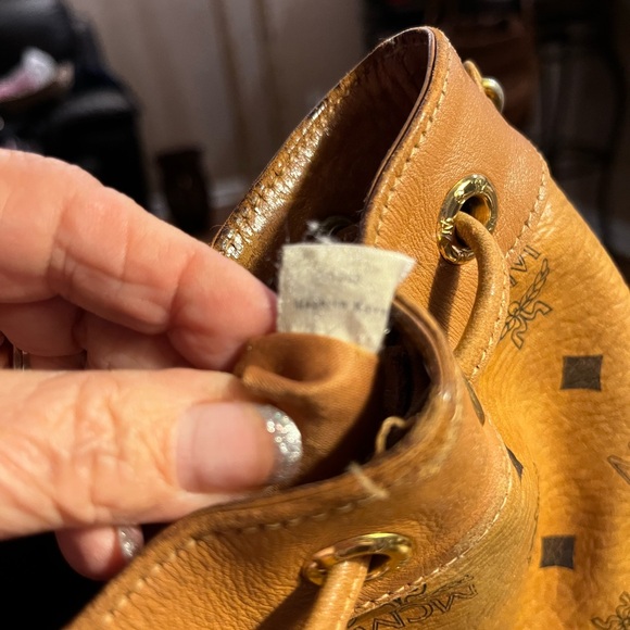 GUC Authentic Vintage MCM Heritage Visetos Monogram Drawstring Bucket Crossbody - Picture 6 of 8